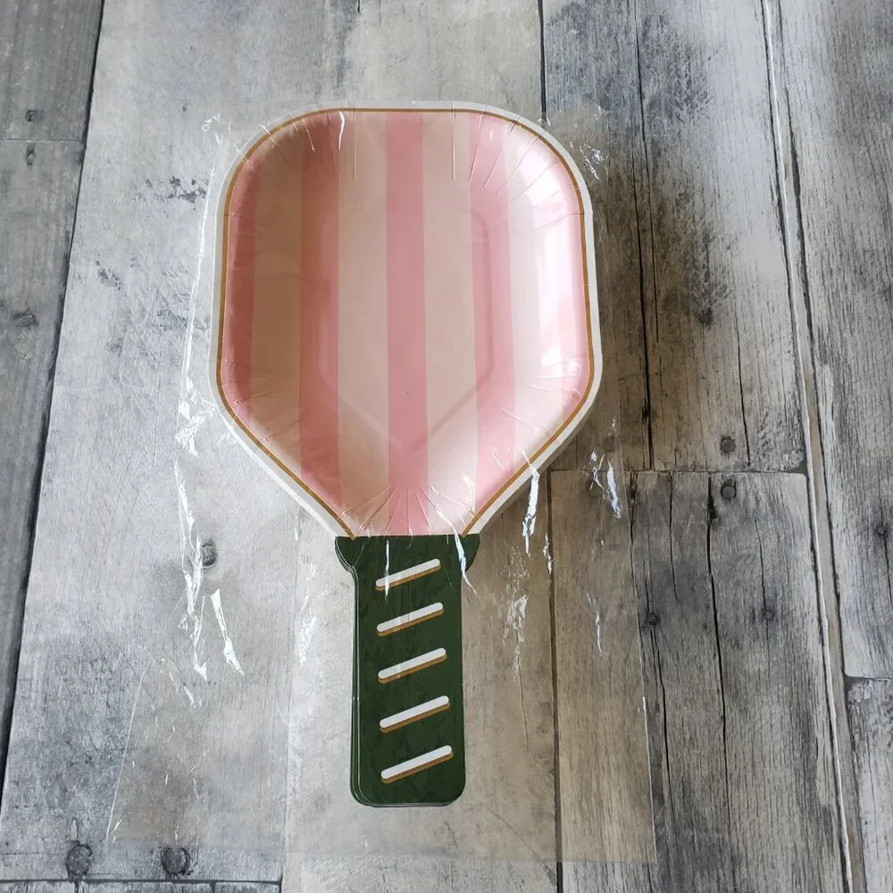 NWT - My Mind's Eye Pink Paddle Pickle Ball Paper Plates and Napkins (32ct)